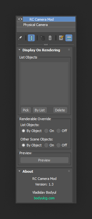 RC Camera Mod UI